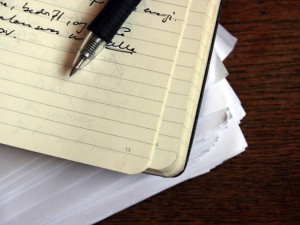 Lista de compras em papel