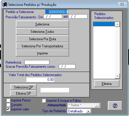 Relação para Produção