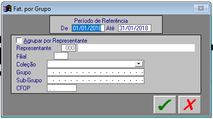 Resumo de Faturamento por Grupo