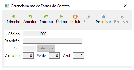 Cadastro de Forma de Contato