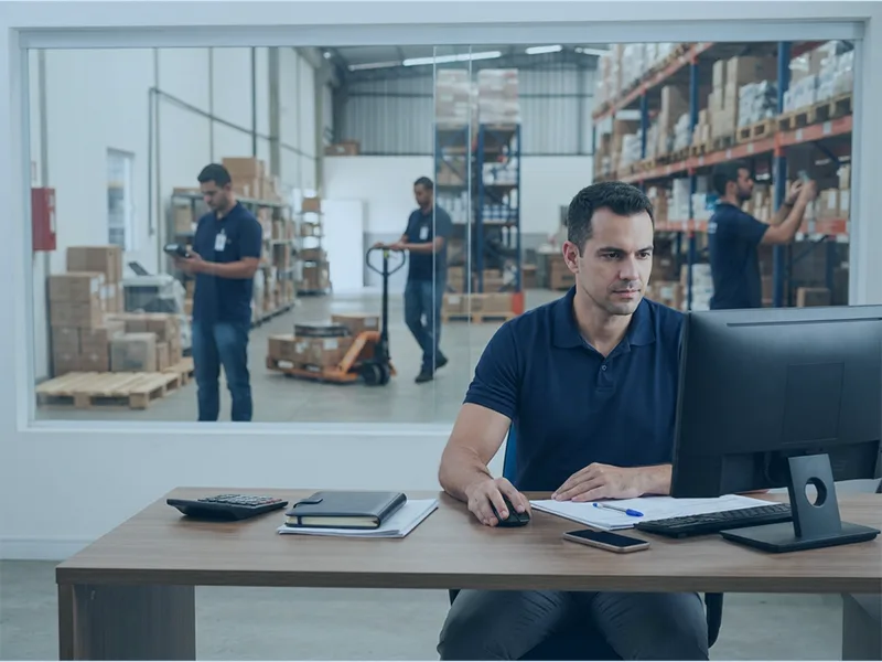 Gestor analisando a rentabilidade por cliente em uma distribuidora