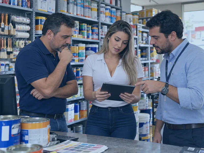 Fornecedores em loja de tintas: como avaliar preço, prazo, qualidade e relacionamento